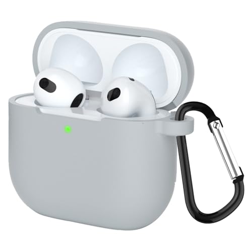 KANOYO Silikon Hülle für Airpods 4 (2024) Hülle Kopfhörer Case und Schutzhülle Kompatibel Airpods 4 Silikon Cover,Stoßfeste Schutzhülle,Kratzfest - Grau von KANOYO
