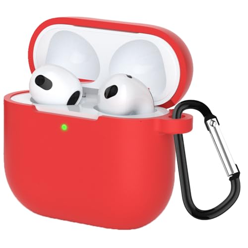 KANOYO Silikon Hülle für Airpods 4 (2024) Hülle Kopfhörer Case und Schutzhülle Kompatibel Airpods 4 Silikon Cover,Stoßfeste Schutzhülle,Kratzfest - Rot von KANOYO