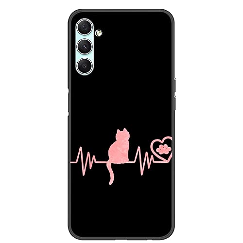 KANTUSIN Handyhülle für Samsung Galaxy A34 5G Silikon Cartoon Schutzhülle EKG Katzen Muster Gummi Gel Ultra Dünn Hülle Kratzfest Anti-Shock Back Cover für Galaxy A34 5G von KANTUSIN