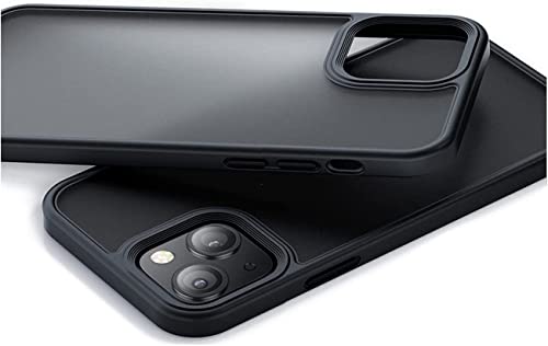 KANUZ Hülle für iPhone 13 Handyhülle Anti-Vergilbung Mattiert Durchscheinend Silikon Handyhülle Ultradünne Anti-Drop Schutzhülle (Farbe: Svart, Größe: Für iPhone 13Pro max) von KANUZ