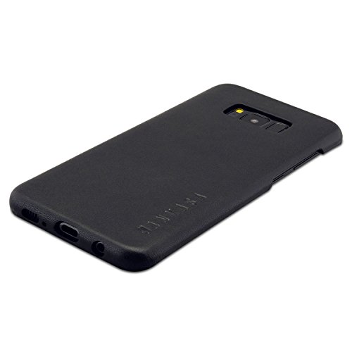 KANVASA Galaxy S8 Plus Lederhülle Leder Case Ledertasche schwarz One Luxus Echtleder Backcover für Original Samsung Galaxy S8+ (6,2") - Rindsleder Hülle Ultradünn - Optimaler Schutz & Edles Design von KANVASA