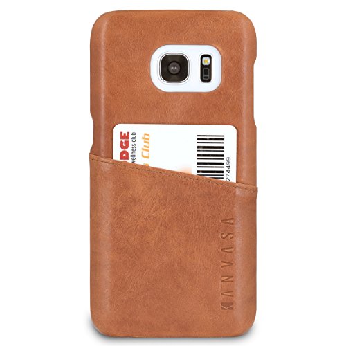 KANVASA Samsung Galaxy S7 Lederhülle Leder Case Ledertasche Braun Cards Premium Echtleder Backcover Hülle mit Kartenfach für das Original Samsung Galaxy S7 - idealer Schutz & edles Design KANVASA Samsung Galaxy S7 Lederhülle Leder Case Ledertasche Braun Cards Premium Echtleder Backcover Hülle mit Kartenfach für das Original Samsung Galaxy S7 - idealer Schutz & edles Design von KANVASA