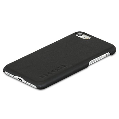 KANVASA iPhone SE 2020 Hülle/iPhone 8 / iPhone 7 Lederhülle Case Ledertasche Schwarz One Luxus Echtleder Backcover für das Original Apple - Rindsleder Hülle Ultradünn - Optimaler Schutz von KANVASA