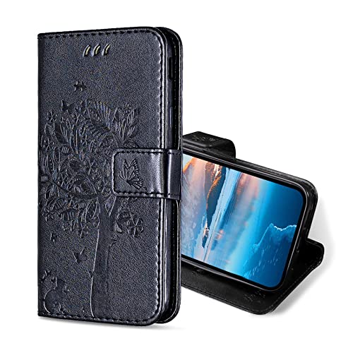 KANVOOS Handyhülle für Huawei Mate 20 Lite Hülle, PU Leder Schutzhülle mit Kartenfach, Flip Case Klappbar Stoßfeste Hülle für Huawei Mate 20 Lite (Schwarz) von KANVOOS