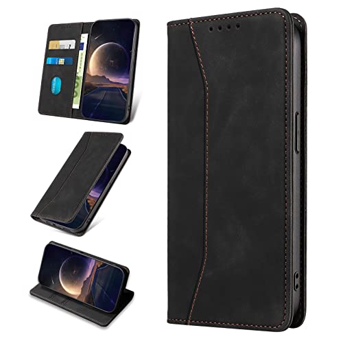 KANVOOS Handyhülle für Huawei Mate 20 Pro Hülle, Premium PU Leder Flip Klappbar Stoßfeste Schutzhülle [Kartenfächern], Wallet Case Hülle für Huawei Mate 20 Pro (Schwarz) von KANVOOS