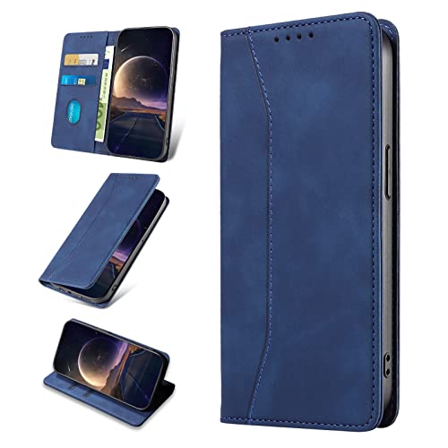 KANVOOS Handyhülle für Oppo A74 4G Hülle, Premium PU Leder Flip Klappbar Stoßfeste Schutzhülle [Kartenfächern], Wallet Case Hülle für Oppo A74 4G (Blau) von KANVOOS