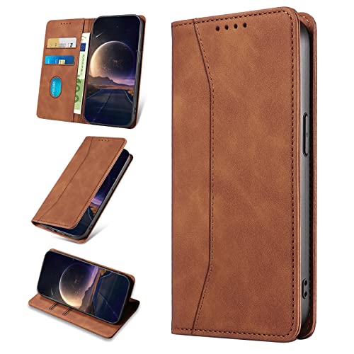 KANVOOS Handyhülle für Oppo Find X3 Lite 5G Hülle, Premium PU Leder Flip Klappbar Stoßfeste Schutzhülle [Kartenfächern], Wallet Case Hülle für Oppo Find X3 Lite 5G (Braun) von KANVOOS