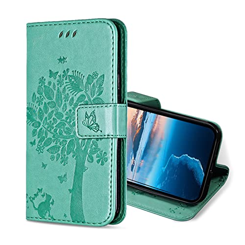 KANVOOS Handyhülle für Xiaomi MI 10 Lite 5G Hülle, PU Leder Schutzhülle mit Kartenfach, Flip Case Klappbar Stoßfeste Hülle für Xiaomi MI 10 Lite 5G (Minzgrün) von KANVOOS