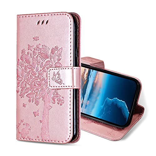 KANVOOS Handyhülle für iPhone 11 Pro Max Hülle, PU Leder Schutzhülle mit Kartenfach, Flip Case Klappbar Stoßfeste Hülle für iPhone 11 Pro Max (Roségold) von KANVOOS