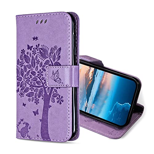 KANVOOS Handyhülle für iPhone 12 / iPhone 12 Pro Hülle, PU Leder Schutzhülle mit Kartenfach, Flip Case Klappbar Stoßfeste Hülle für iPhone 12 / iPhone 12 Pro (Lavendel) von KANVOOS