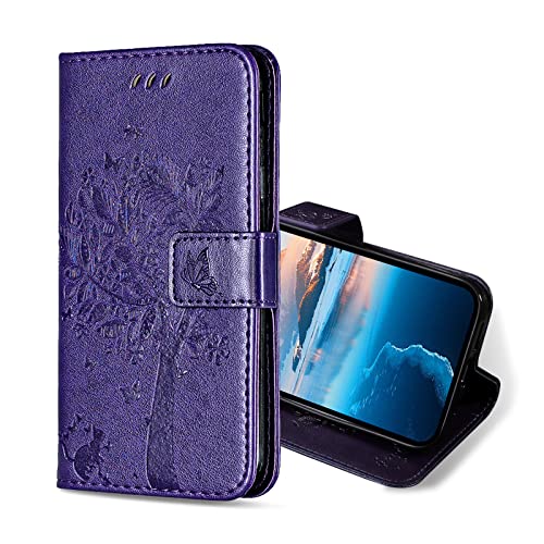 KANVOOS Handyhülle für iPhone 12 / iPhone 12 Pro Hülle, PU Leder Schutzhülle mit Kartenfach, Flip Case Klappbar Stoßfeste Hülle für iPhone 12 / iPhone 12 Pro (Lila) von KANVOOS