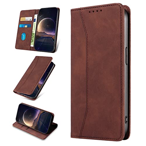 KANVOOS Handyhülle für iPhone 14 Pro Max Hülle, Premium PU Leder Flip Klappbar Stoßfeste Schutzhülle [Kartenfächern], Wallet Case Hülle für iPhone 14 Pro Max (Kaffee) von KANVOOS