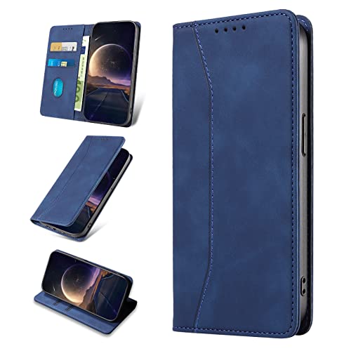 KANVOOS Handyhülle für iPhone 15 Pro Max Hülle, Premium PU Leder Flip Klappbar Stoßfeste Schutzhülle [Kartenfächern], Wallet Case Hülle für iPhone 15 Pro Max (Blau) von KANVOOS