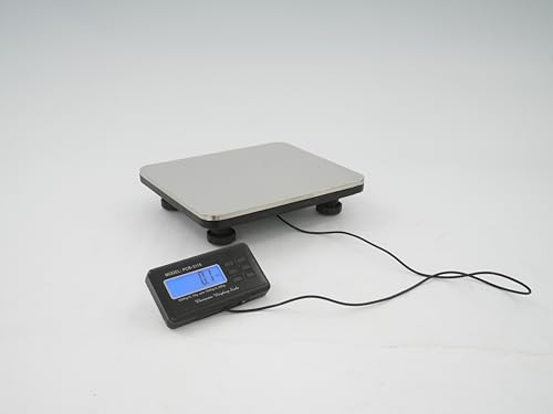 Paketwaage 300kg/10g Hochpräzise Briefwaage Digitalwaage mit 2 Wägemodi, 6 Funktionstasten und LCD-Anzeige Postwaage aus Edelstahl mit Doppelte Stromversorgung 35x29x5.9cm von KAPIPALA
