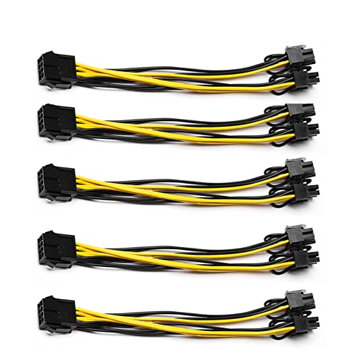 KAPPDE 10 x Netzteilkabel, Buchse 8-polig auf Stecker, Dual 8-polig, 6 + 2-polig, Grafikkarte, GPU, Bergbaumaschine, Netzkabel (5 Stück) von KAPPDE