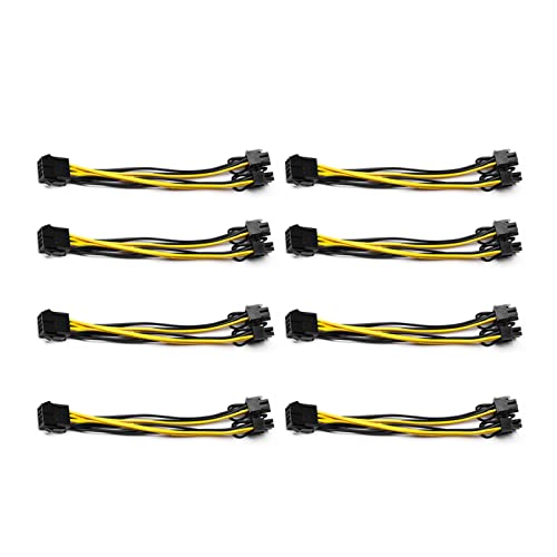 KAPPDE Netzteilkabel, Buchse 8-polig auf Stecker, Dual 8-polig, 6 + 2-polig, Grafikkarte, GPU, Bergbaumaschine, Netzkabel (8 Stück) von KAPPDE