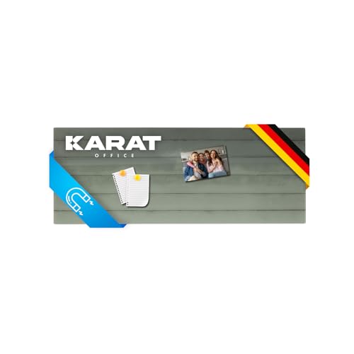 KARAT Magnettafel Magnetpinnwand Memoboard zum Beschriften - Notiztafel div. Designs - Tafel abwaschbar mit Halterung Magneten, (GRAU 20 x 60 cm) von KARAT