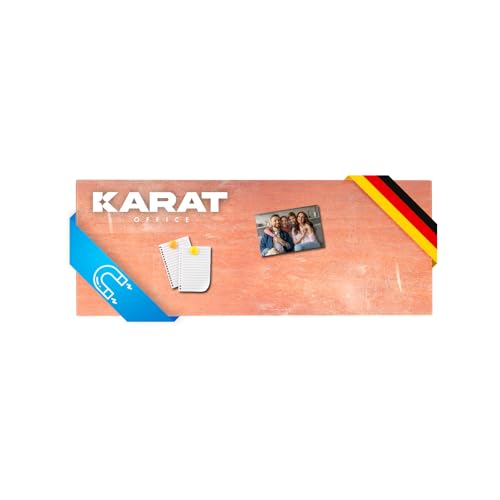 KARAT Magnettafel Magnetpinnwand Memoboard zum Beschriften - Notiztafel div. Designs - Tafel abwaschbar mit Halterung Magneten, (ROT 20 x 60 cm) von KARAT