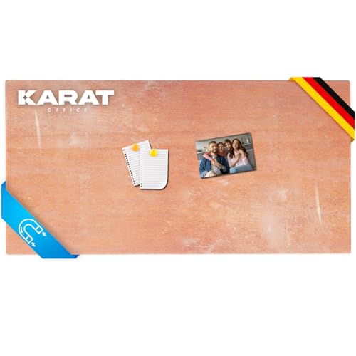 KARAT Magnettafel Magnetpinnwand Memoboard zum Beschriften - Notiztafel div. Designs - Tafel abwaschbar mit Halterung Magneten, (ROT 46 x 91 cm) von KARAT