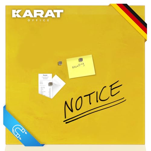 Magnettafel Magnetwand (verschiedene Größen und Farben) inklusive 3 Magnete, (GELB 48x48cm) von KARAT