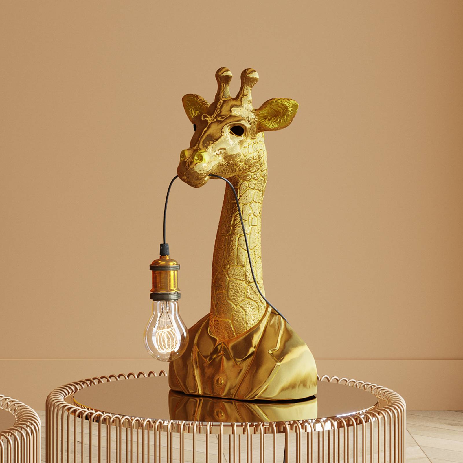 KARE Animal Giraffe Tischleuchte Höhe 50 cm gold von KARE