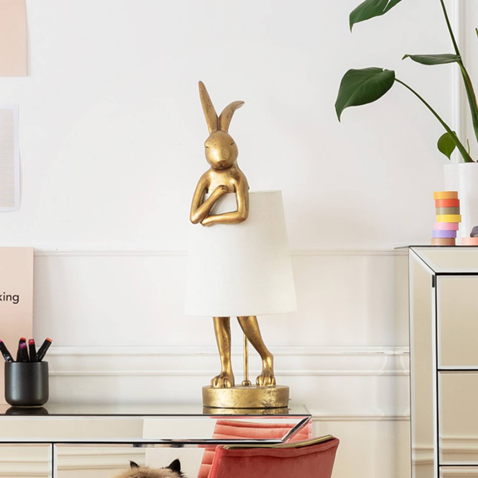 KARE Animal Rabbit Tischleuchte gold/weiß von KARE