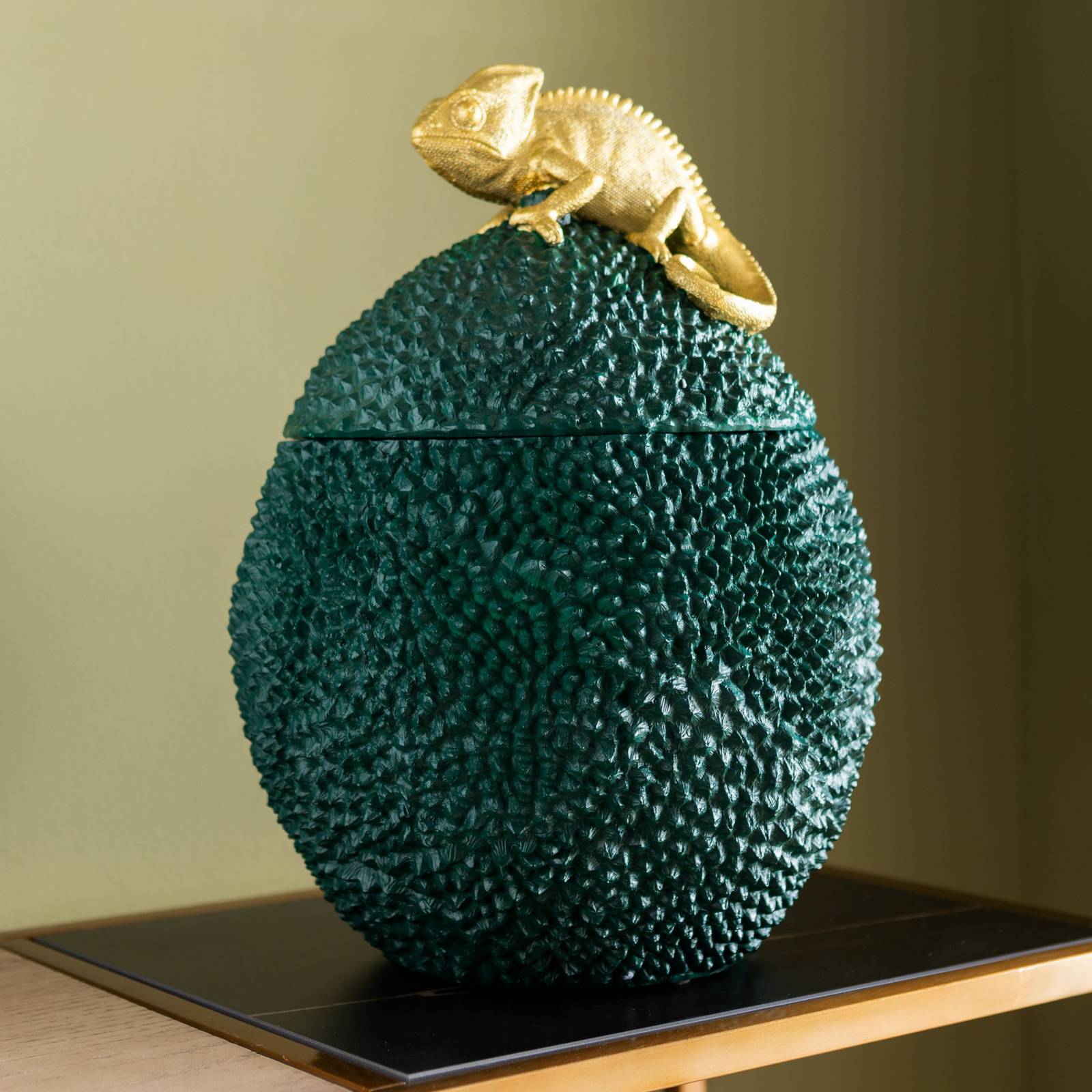 KARE Deko-Dose Chameleon, Höhe 34 cm, dunkelgrün, gold KARE Deko-Dose Chameleon, Höhe 34 cm, dunkelgrün, gold von KARE