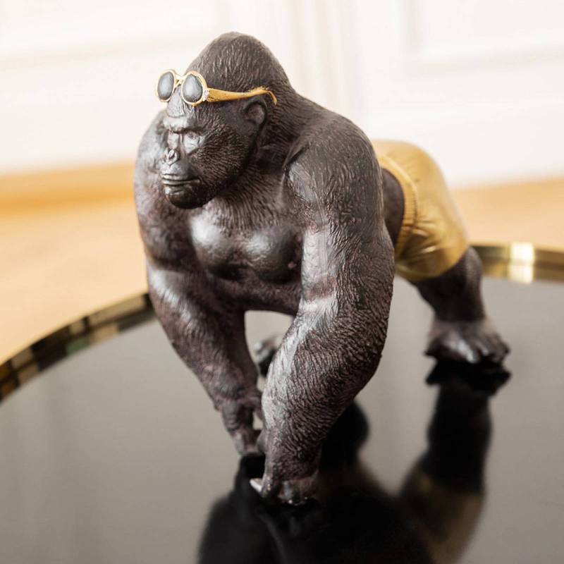 KARE Deko-Figur Monkey Beach, Höhe 20 cm,  Polyresin schwarz von KARE