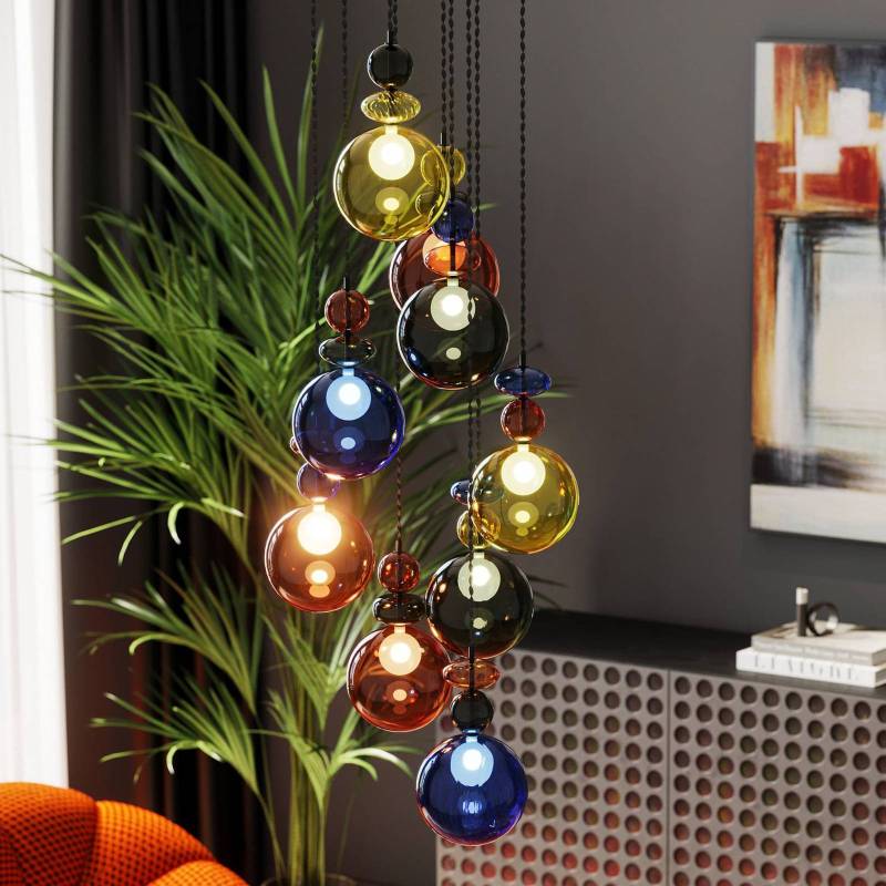 KARE Hängeleuchte Mazzo Nove, Glas multicolor, neunflammig von KARE