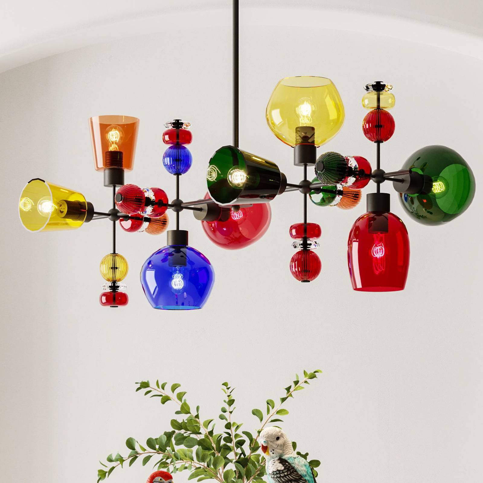 KARE Hängeleuchte Mazzo Otto, Glas multicolor, achtflammig KARE Hängeleuchte Mazzo Otto, Glas multicolor, achtflammig von KARE
