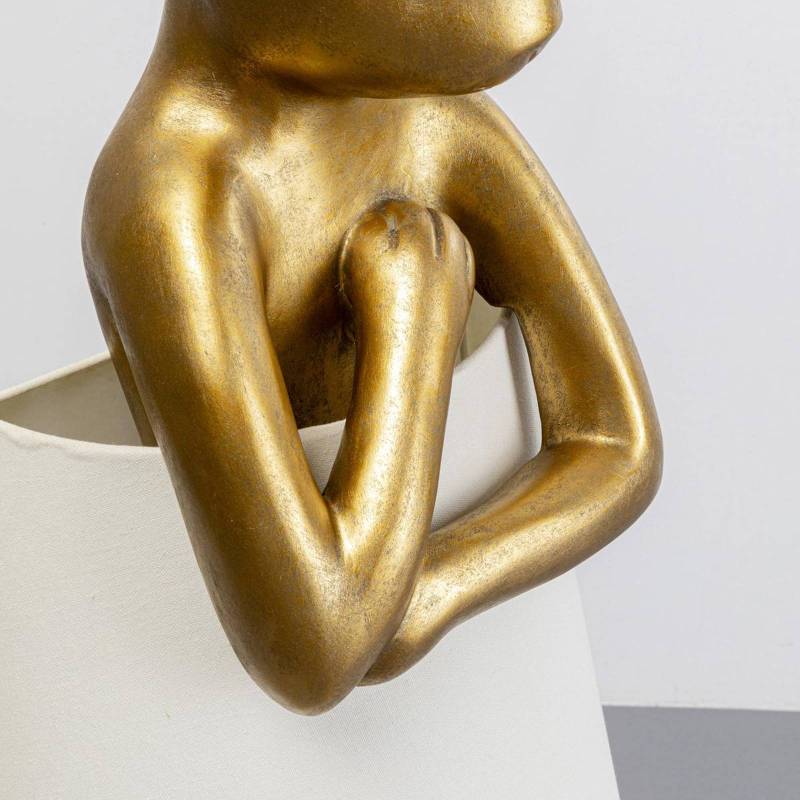 KARE Stehlampe Animal Rabbit, gold, Leinenstoff weiß, 150 cm von KARE