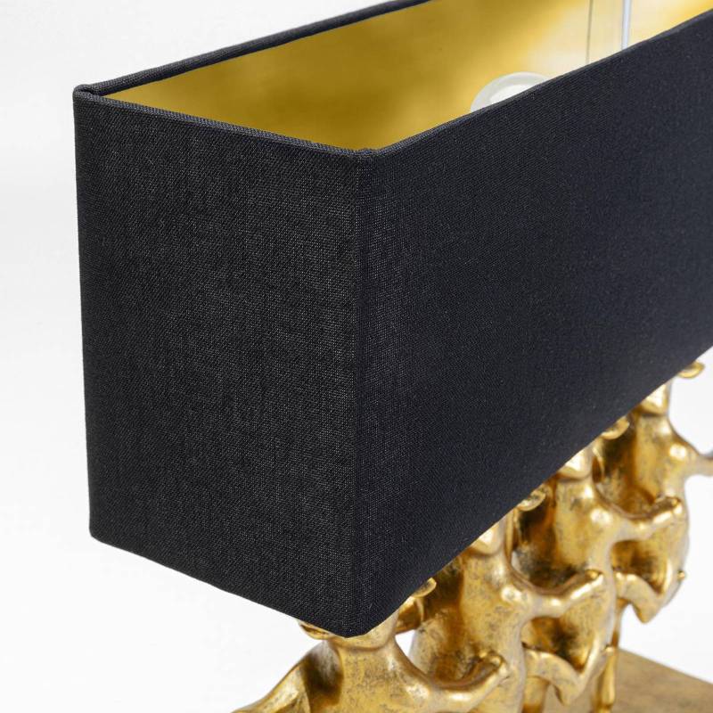 KARE Tischlampe Dancing Cows, Textil schwarz, Kunstharz gold von KARE