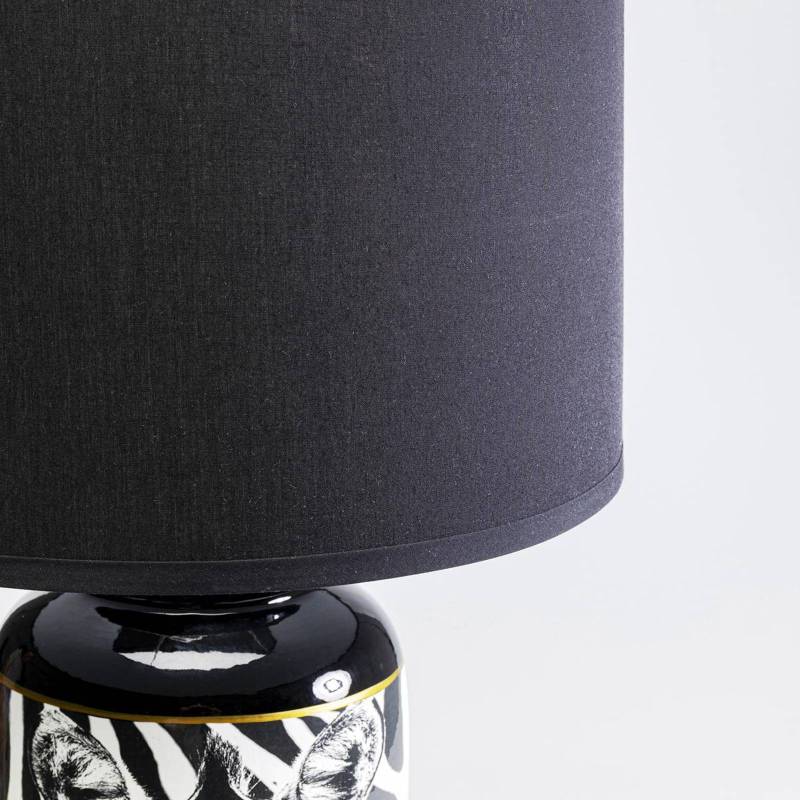 KARE Tischlampe Zebra Face schwarz Textil, Porzellan, 71 cm von KARE
