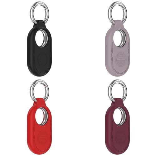 4 Stück Schutzhülle Kompatibel mit Samsung Galaxy SmartTag2 Hülle, Kratzfeste Silikon Bluetooth Tracker Cover mit Schlüsselanhänger für Galaxy SmartTag 2 Silikonhülle (4Pack-03) von KAREN66