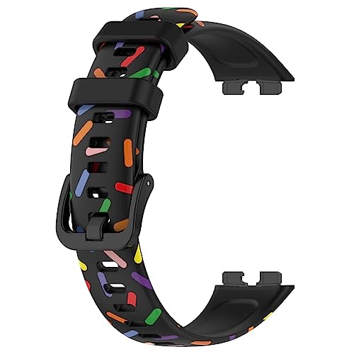 Band 8 Ersatzbänder Kompatibel mit Huawei Band 8 Armband, Bunt Silikonarmband wasserdichte Sportbänder Kompatibel mit Huawei Band 8 Smartwatch (Schwarz) von KAREN66