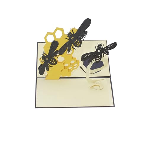 Biene Grußkarte 3d Popup-Grußkarte Pop up Karte Geburtstag mit 3D Biene, Geburtstagskarte beschäftigt Biene Gartenarbeit Karte Muttertag Lehrertag Geburtstag (A) von KAREN66