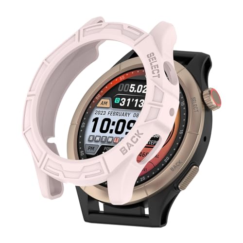 Hülle Kompatibel mit Amazfit Cheetah/Cheetah Pro Schutzhülle, TPU Schutzhüllen Cover Schutzhülle Schale Bumper Zubehör für Amazfit Cheetah/Cheetah Pro Lauf-Smartwatch (Rosa) von KAREN66