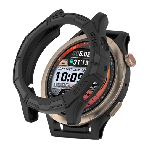 Hülle Kompatibel mit Amazfit Cheetah/Cheetah Pro Schutzhülle, TPU Schutzhüllen Cover Schutzhülle Schale Bumper Zubehör für Amazfit Cheetah/Cheetah Pro Lauf-Smartwatch (Schwarz) von KAREN66