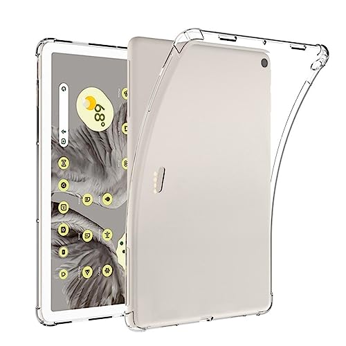 Hülle Kompatibel mit Google Pixel Tablet 2023 Transparent Stoßfest Weiche Silikon Kratzfest Flex TPU Bumper Tablet Hülle Durchsichtige Schutzhülle (Klar) von KAREN66