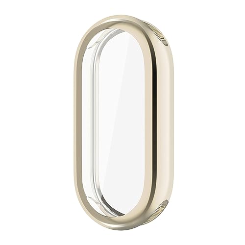 Hülle Kompatibel mit Xiaomi Smart Band 8 Schutzhülle Schutzfolie, Flexibles TPU Vollschutz Display Schutz Schutzhülle Vollständige Abdeckung Stoßfestes Displayschutz Hülle (Gold) von KAREN66