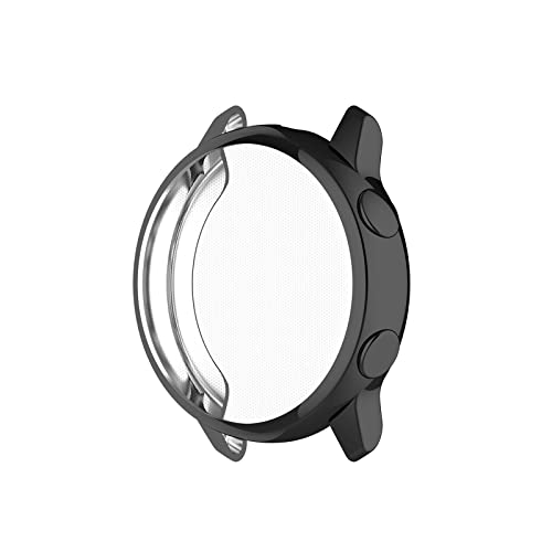 Hülle mit Displayschutz Kompatibel mit Samsung Galaxy Watch Active, Rundum Schutzhülle HD Ultradünne TPU Schutz Case für Galaxy Watch Active SM-R500 (Schwarz, One Size) von KAREN66