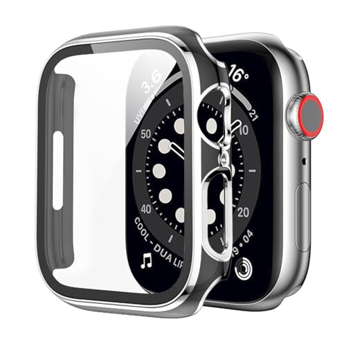 Hülle mit Glas Displayschutz Kompatibel mit Apple Watch 9 45mm - Hart PC Schutzhülle Vollschutz Kratzfest Display Schutzfolie Ultradünne Schutz Case für iWatch 9 45mm (J) von KAREN66