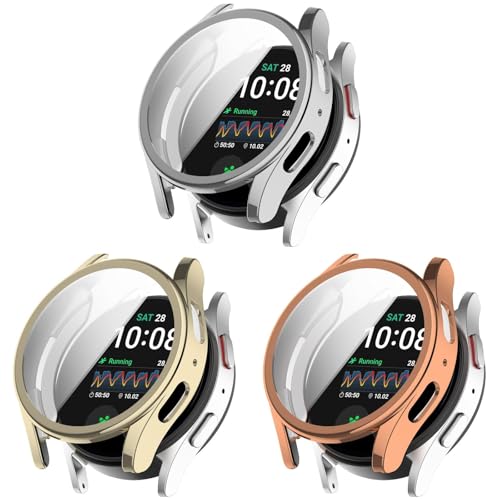 Hülle mit Schutzfolie für Samsung Galaxy Watch 7 44mm Schutzhülle - 3 Stück TPU Kratzfest Rundum Abdeckung Schutzhülle Schutz Case mit Displayschutz für Galaxy Watch7 44mm Smartwatch Hülle mit Schutzfolie für Samsung Galaxy Watch 7 44mm Schutzhülle - 3 Stück TPU Kratzfest Rundum Abdeckung Schutzhülle Schutz Case mit Displayschutz für Galaxy Watch7 44mm Smartwatch von KAREN66