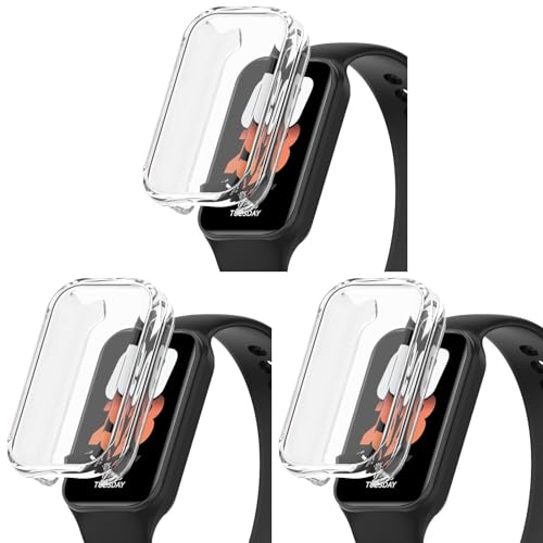 Hülle mit Schutzfolie für Xiaomi Smart Band 8 Active Schutzhülle - TPU Kratzfest Rundum Abdeckung Schutzhülle Schutz Case mit Displayschutz für Xiaomi Smart Band 8 Active,Klar+Klar+Klar von KAREN66