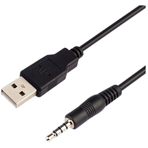 KAREN66 3,5 mm Klinke/Stecker auf USB Datenkabel 100cm 3,5 mm Aux Audio Klinkenkabel zu USB Ladekabel für MP3/MP4 Player, Auto, Videorecorder von KAREN66