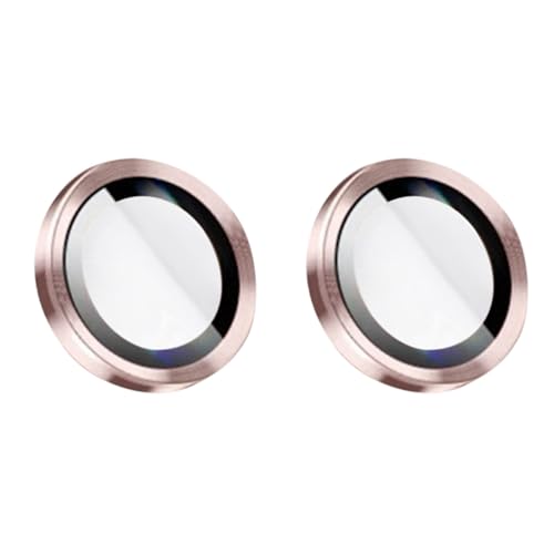 KAREN66 Aluminiumlegierung Linsenschutz für iPhone 15 Kamera Glas Schutzfolie 2 Stück Objektiv Folie Len Protector Schutzglas Rückseite Camera Glasfolie 9H Härte Zubehör Wasserdicht (Rosa) von KAREN66
