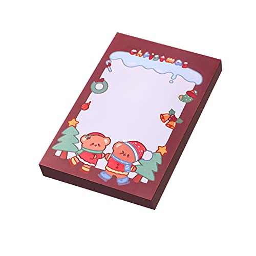 KAREN66 Weihnachten Mini Notizbuch 50 Blatt Kinder Kleine Weihnachten Notizblöcke Tragbare Tasche Notebooks Weihnachtsmann, Schneemann, Rentier Muster Schreibblock für Mädchen Jungen (A) von KAREN66