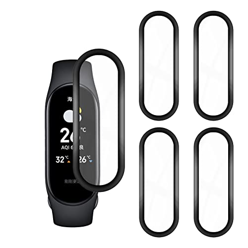 Kompatibel mit Xiaomi Mi Band 7 Schutzfolie, 3D Gebogene Vollabdeckung Schutz Displayschutzfolie, Wasserdicht Folie Anti-Kratzer Blasenfrei HD Klar für Xiaomi Smart Band 7 (5 Stück) von KAREN66