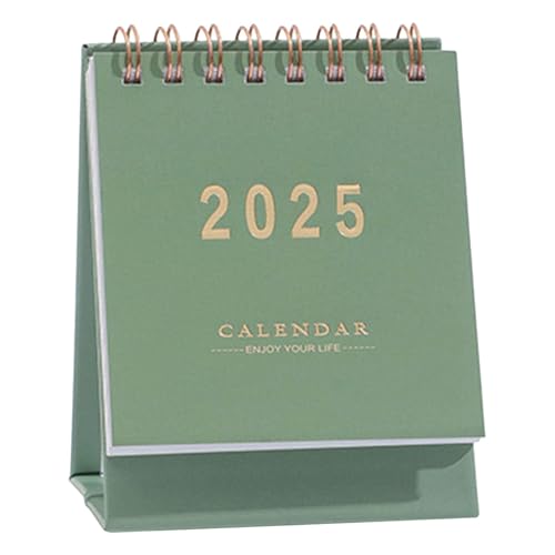 Mini Tischkalender 2024-2025, Kleiner Stehkalender Juli 2024 bis Dezember 2025 Kleiner Tischkalender Doppeldrahtbindung 2025 Small Desk Calendar für Zuhause Büro Schule (Grün) von KAREN66