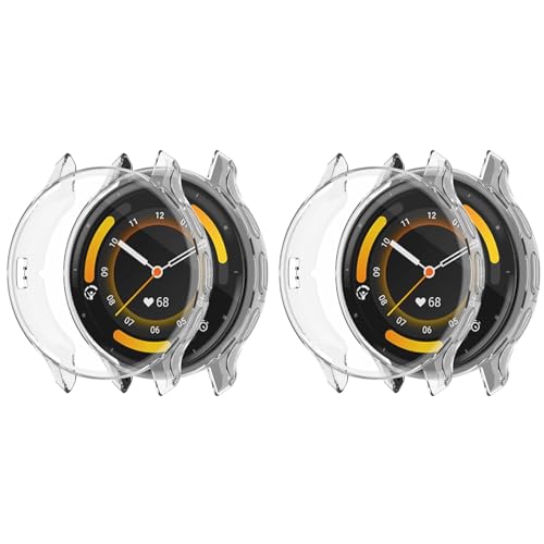 Schutzhülle Kompatibel mit Garmin Venu 3S Hülle, 2 Stück Flexibles TPU Vollschutz mit Displayschutzfolie Kratzfest Displayschutz Schutz Hülle für Garmin Venu 3 Smartwatch 45mm (Klar/Klar) von KAREN66